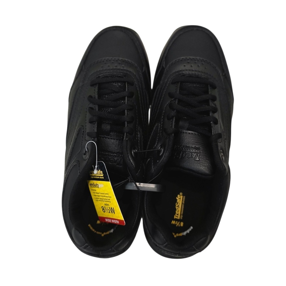 NWT TreadSafe Slip Resistant Shoes Mens 8.5 Wide Black